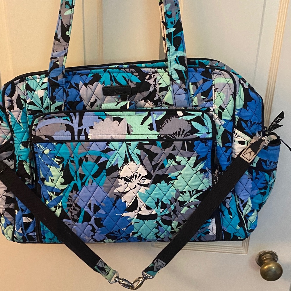 Vera Bradley Floral Quilted Baby Bag - Blue and Black Camofloral print